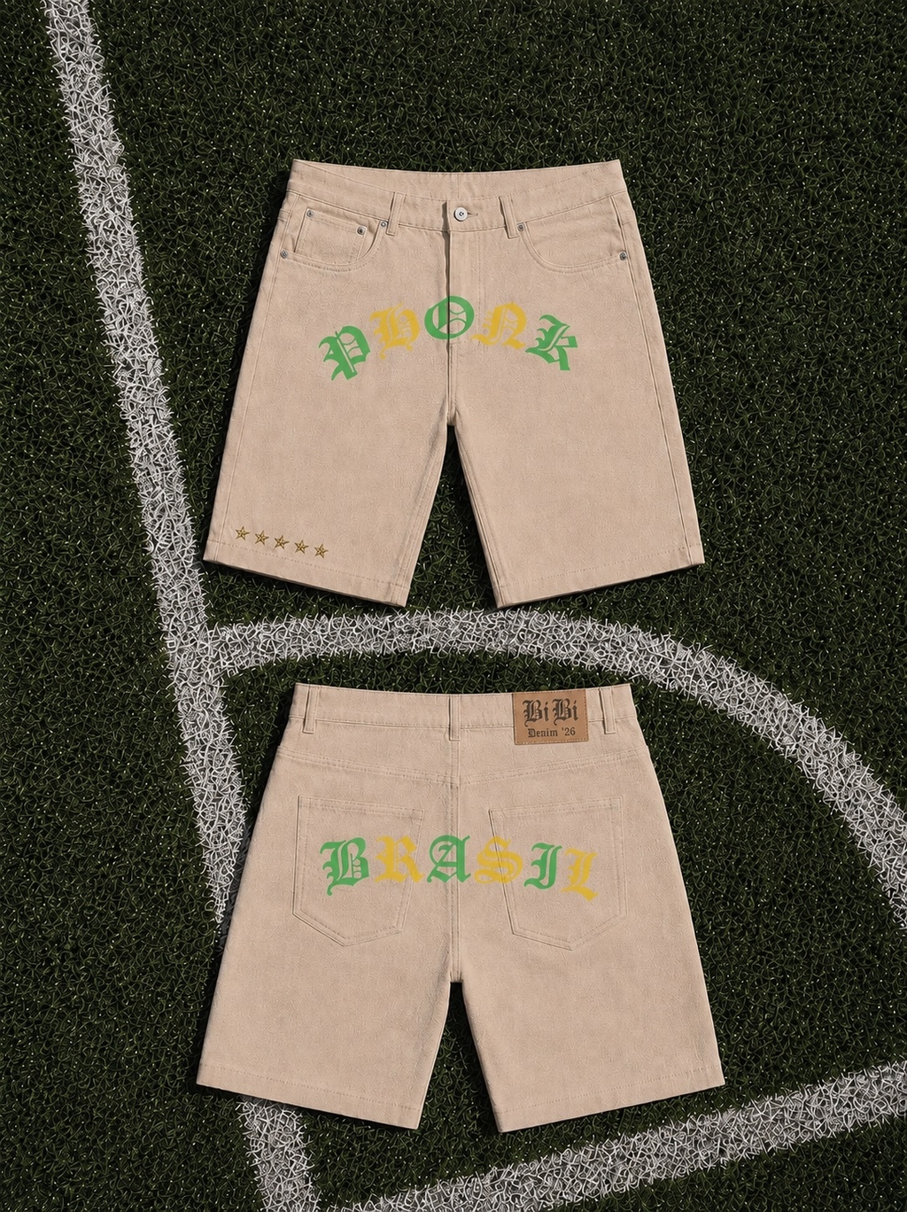 Phonk Brasil Denim Shorts